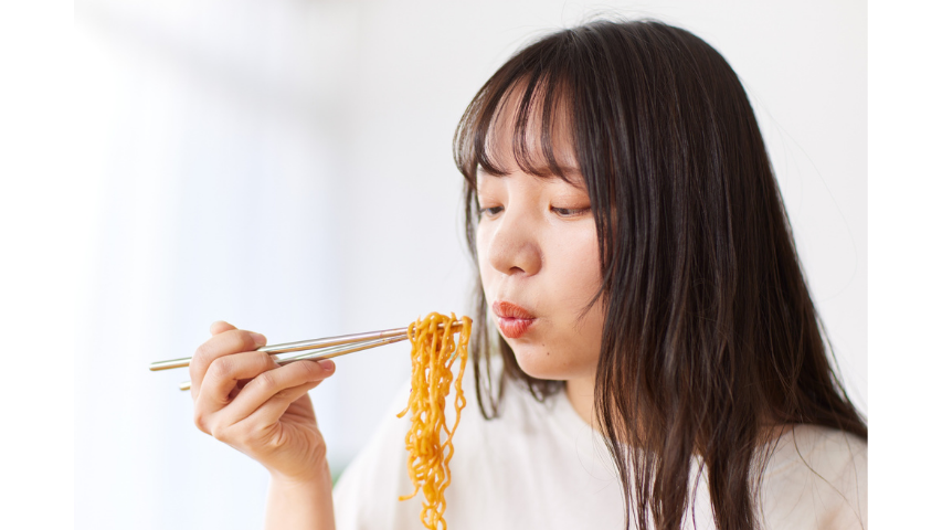 Girl Eating Mi Sedaap