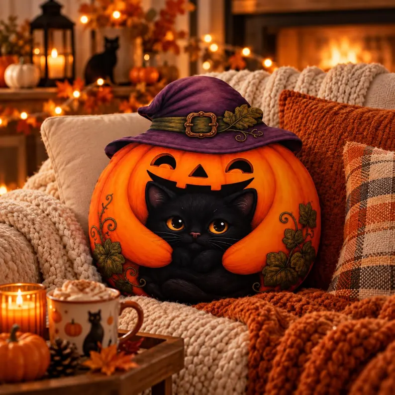 Feline Spooky Halloween Cushions